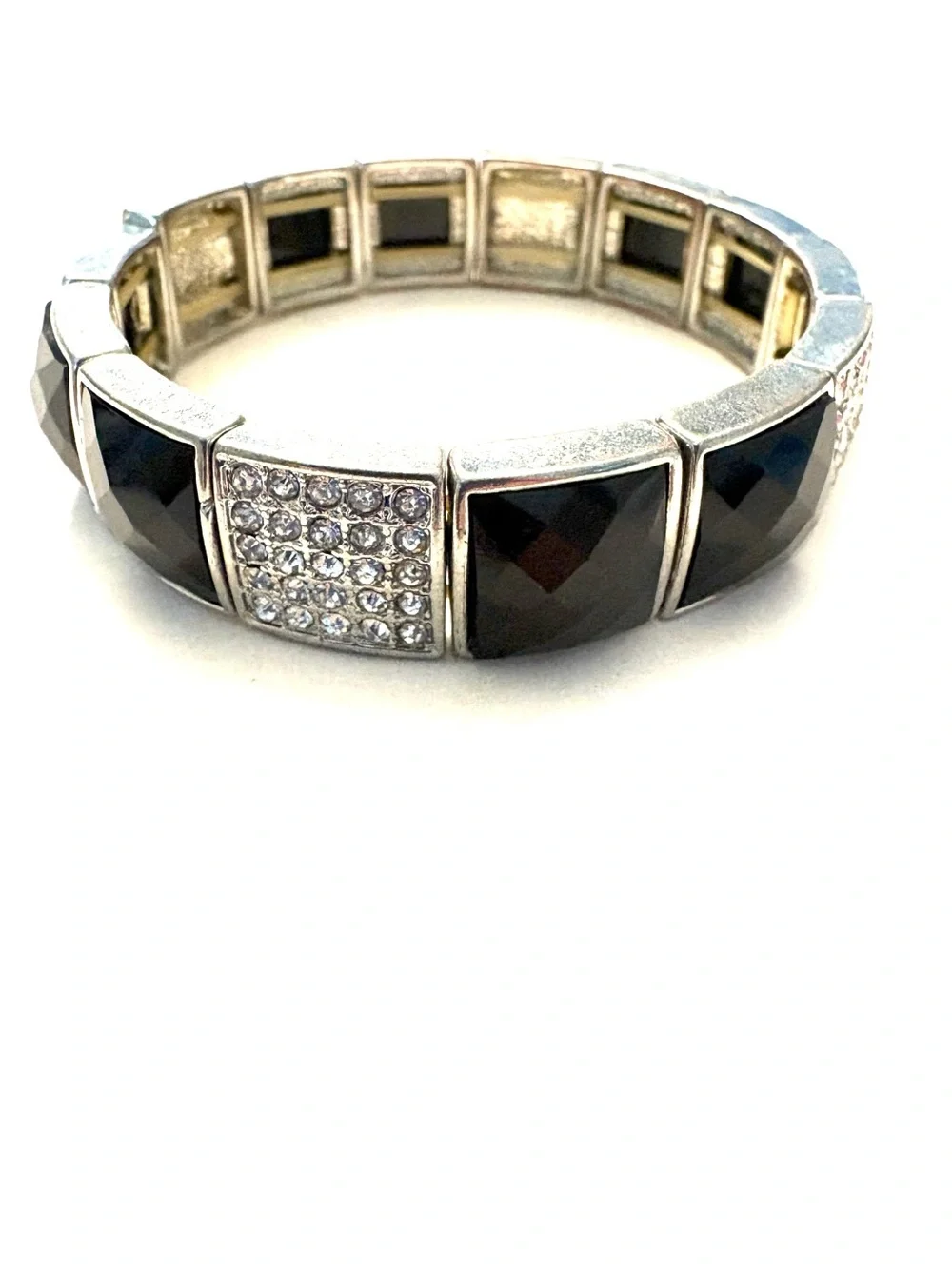 FASHION JEWELRY Art Deco Starch Enamel and Crystal Bracelet